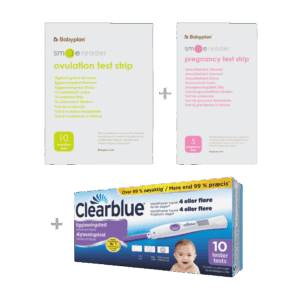 Pakke med Clearblue Advanced Digital eggløsningstest (10 stk.) + ny Smile Reader