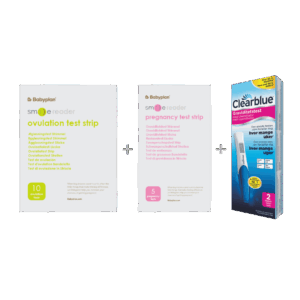 Pakke med Clearblue digital graviditetstest + ny Smile Reader
