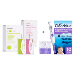 Pakke med Clearblue Advanced Digital eggløsningstest (10 stk.) + ny Smile Reader