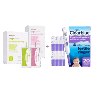 Pakke med Clearblue Advanced Digital eggløsningstest (20 stk.) + ny Smile Reader