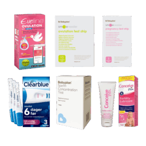 Eveline Smart Fertilitetssystem, Smile Reader, Clearblue Ultratidlig Avansert 3-pak, Babyplan Sædkvalitetstest & Conceive Plus 75ml – Komplett Fertilitetskit